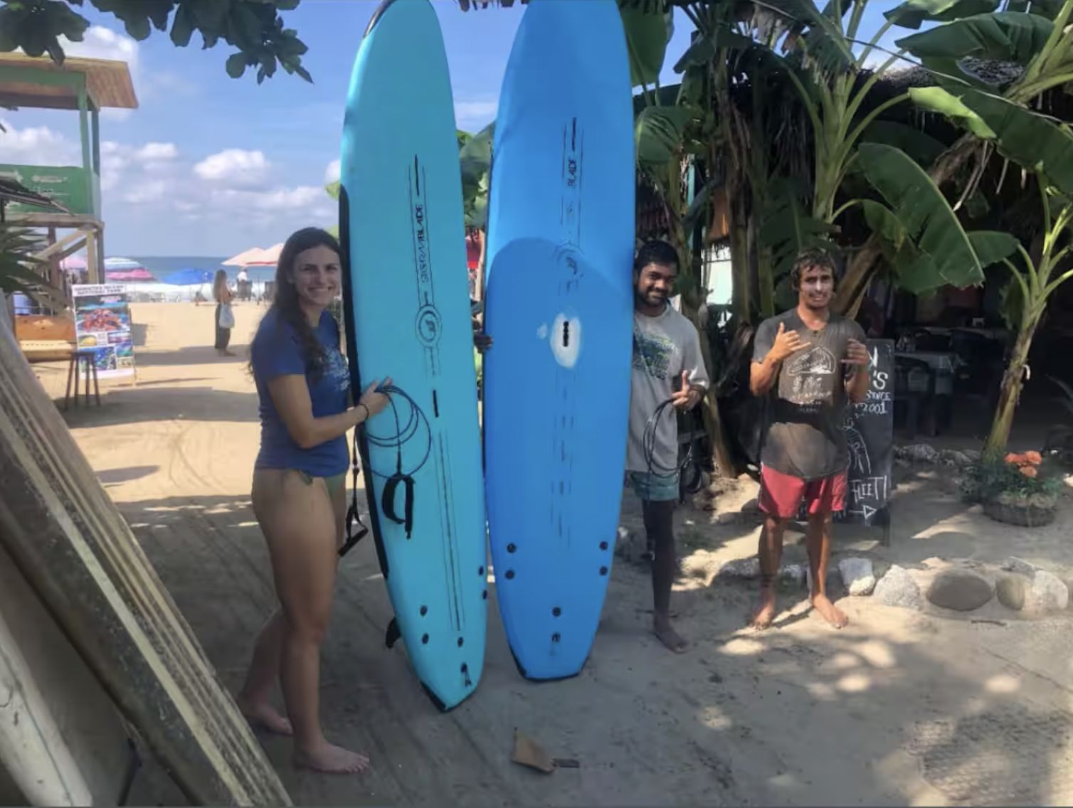 Students with rental soft-tops